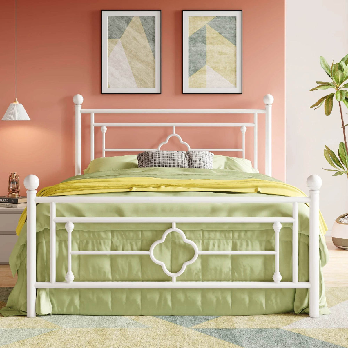 Vintage Victorian Wrought Iron Metal Platform Bed Frame - Sleep Galleria