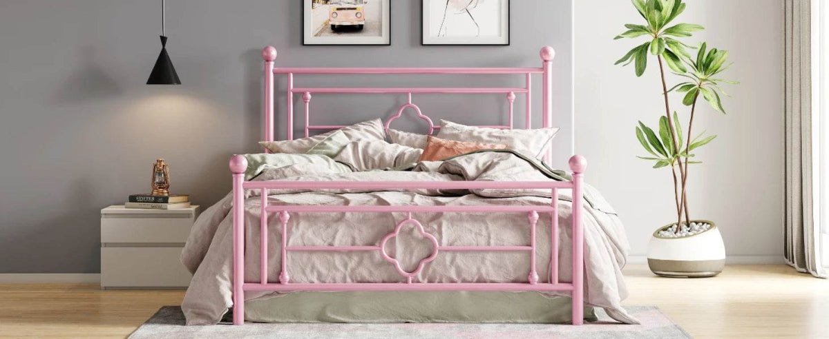 Vintage Victorian Wrought Iron Metal Platform Bed Frame - Sleep Galleria