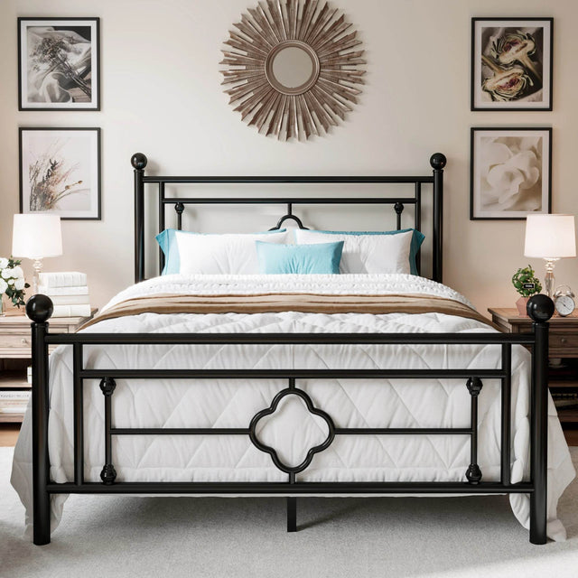 Vintage Victorian Wrought Iron Metal Platform Bed Frame - Sleep Galleria