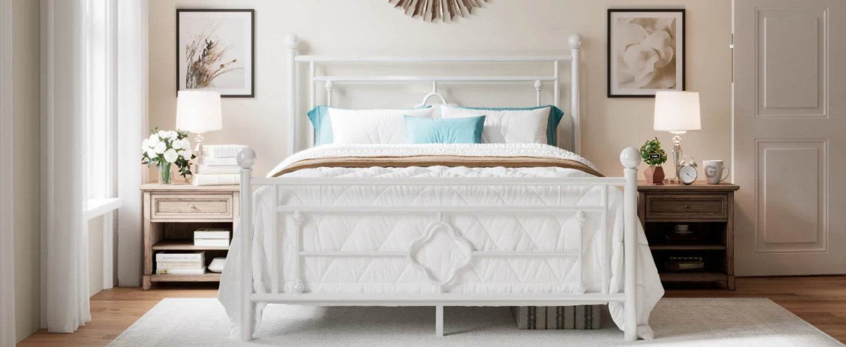 Vintage Victorian Wrought Iron Metal Platform Bed Frame - Sleep Galleria