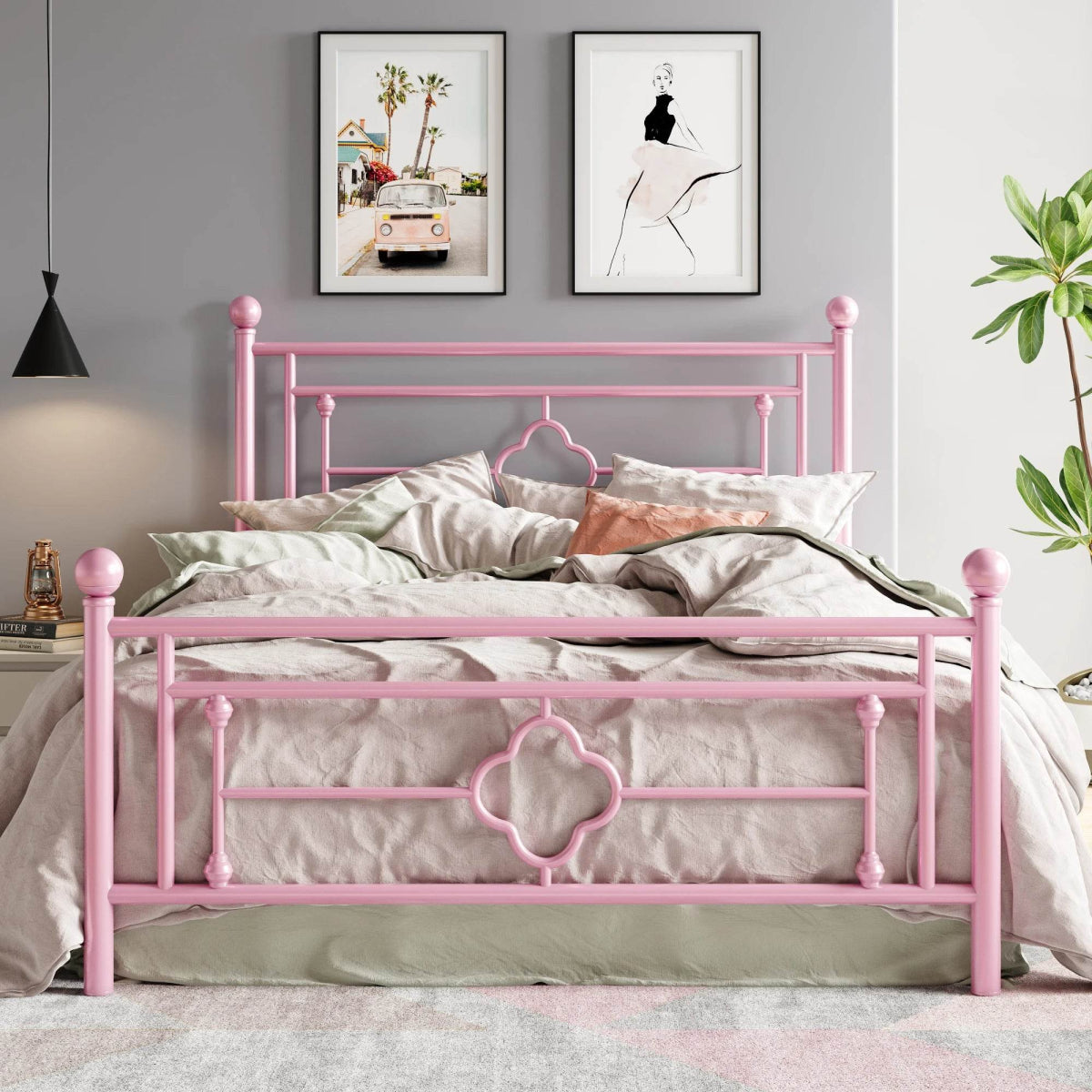 Vintage Victorian Wrought Iron Metal Platform Bed Frame - Sleep Galleria