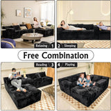 104 - Inch Modular Corduroy Sectional Sofa With Chaise - HUANZHUANG - Sleep Galleria