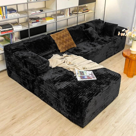104 - Inch Modular Corduroy Sectional Sofa With Chaise - HUANZHUANG - Sleep Galleria