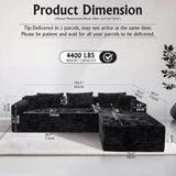 104 - Inch Modular Corduroy Sectional Sofa With Chaise - HUANZHUANG - Sleep Galleria