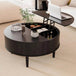 Lift Top Round Fluted Coffee Table With Storage - HUANZHUANG - Sleep Galleria