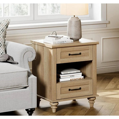 Minimalist Modern Charging Nightstand With USB Ports - HUANZHUANG - Sleep Galleria