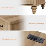 Minimalist Modern Charging Nightstand With USB Ports - HUANZHUANG - Sleep Galleria