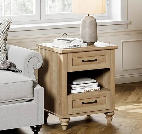 Minimalist Modern Charging Nightstand With USB Ports - HUANZHUANG - Sleep Galleria
