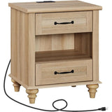 Minimalist Modern Charging Nightstand With USB Ports - HUANZHUANG - Sleep Galleria