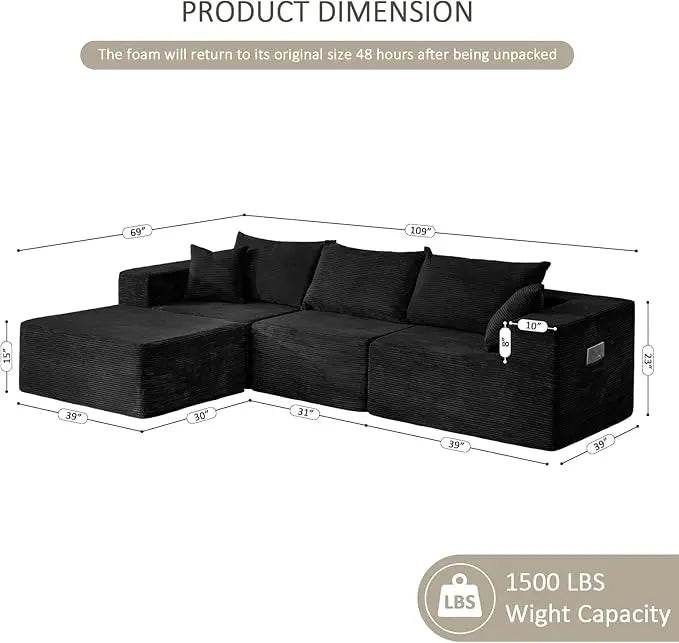 Modular Cloud Sectional Sofa With Removable Cover - HuanZhuang - Sleep Galleria
