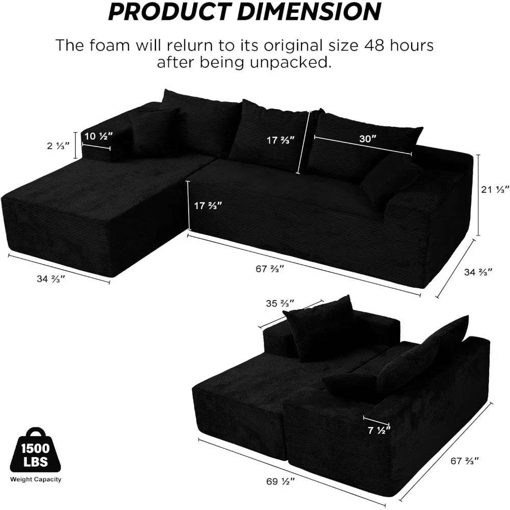Modular Cloud Sectional Sofa With Removable Cover - HuanZhuang - Sleep Galleria