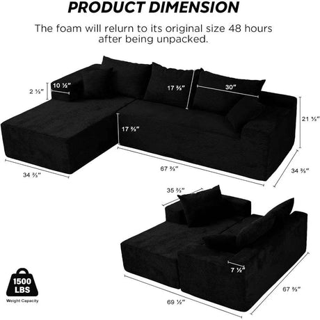 Modular Cloud Sectional Sofa With Removable Cover - HuanZhuang - Sleep Galleria