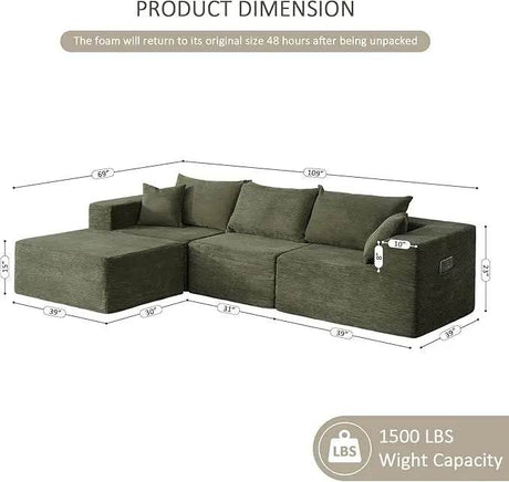 Modular Cloud Sectional Sofa With Removable Cover - HuanZhuang - Sleep Galleria