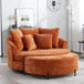 Oversized Round Barrel Chair With Wheels Knitted Chenille - HUANZHUANG - Sleep Galleria