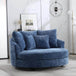 Oversized Round Barrel Chair With Wheels Knitted Chenille - HUANZHUANG - Sleep Galleria