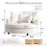 Oversized Round Barrel Chair With Wheels Knitted Chenille - HUANZHUANG - Sleep Galleria