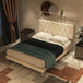 Velvet Upholstered Queen Platform Bed Frame With Headboard - HUANZHUANG - Sleep Galleria