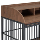 Furniture-Style Brown Engineered Wood Dog Crate With Wheels - Sleep Galleria