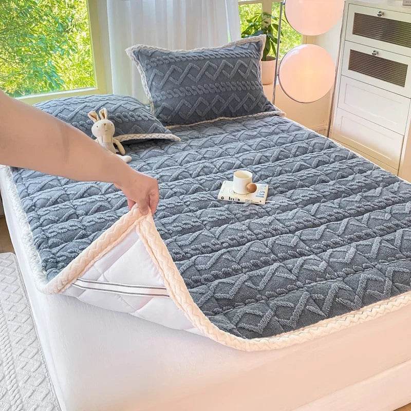 Soft Coral Fleece Warm Polyester Mattress Pad - Sleep Galleria