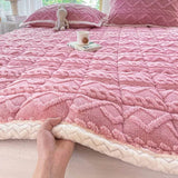 Soft Coral Fleece Warm Polyester Mattress Pad - Sleep Galleria