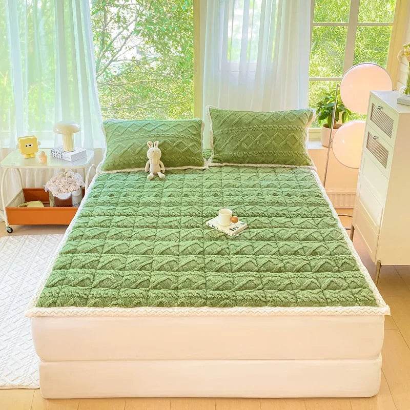 Soft Coral Fleece Warm Polyester Mattress Pad - Sleep Galleria