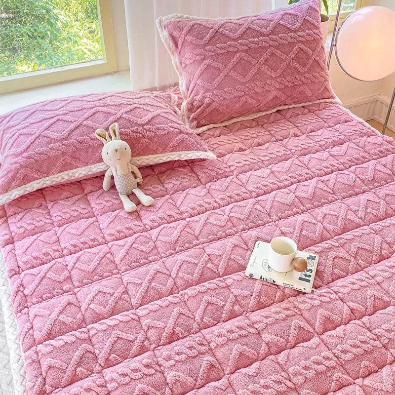 Soft Coral Fleece Warm Polyester Mattress Pad - Sleep Galleria