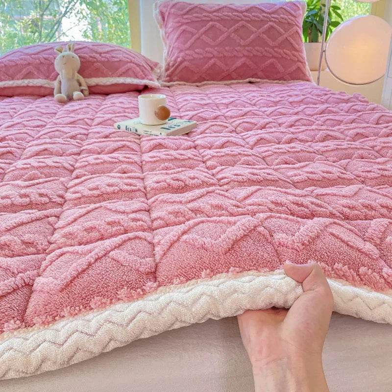 Soft Coral Fleece Warm Polyester Mattress Pad - Sleep Galleria