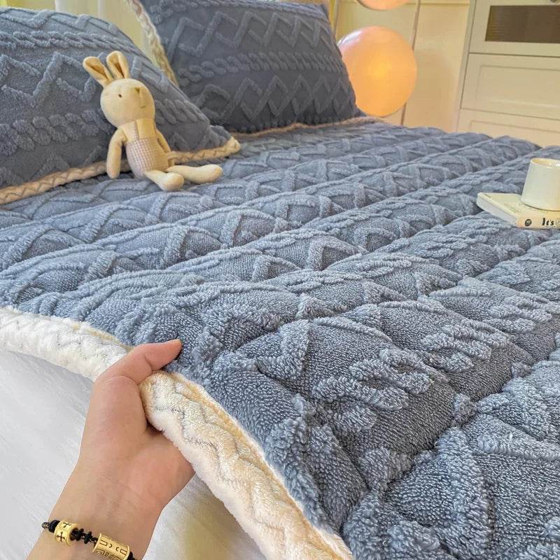 Soft Coral Fleece Warm Polyester Mattress Pad - Sleep Galleria
