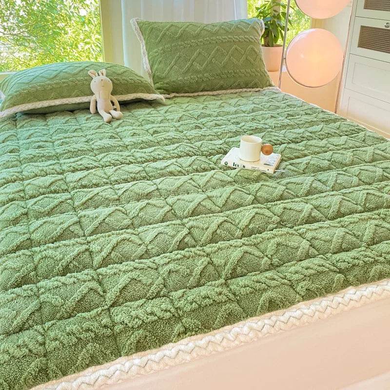 Soft Coral Fleece Warm Polyester Mattress Pad - Sleep Galleria