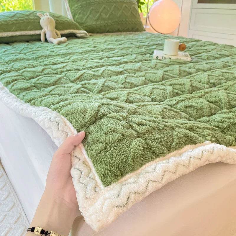 Soft Coral Fleece Warm Polyester Mattress Pad - Sleep Galleria