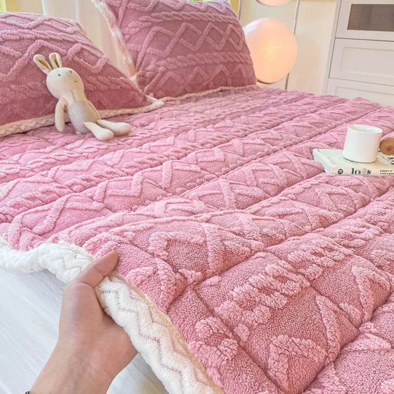 Soft Coral Fleece Warm Polyester Mattress Pad - Sleep Galleria