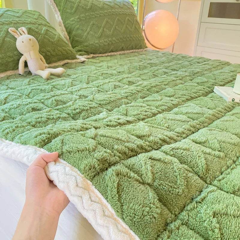 Soft Coral Fleece Warm Polyester Mattress Pad - Sleep Galleria