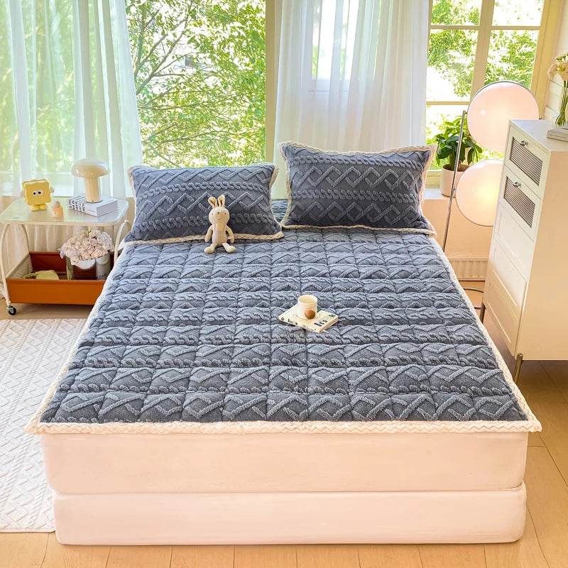 Soft Coral Fleece Warm Polyester Mattress Pad - Sleep Galleria