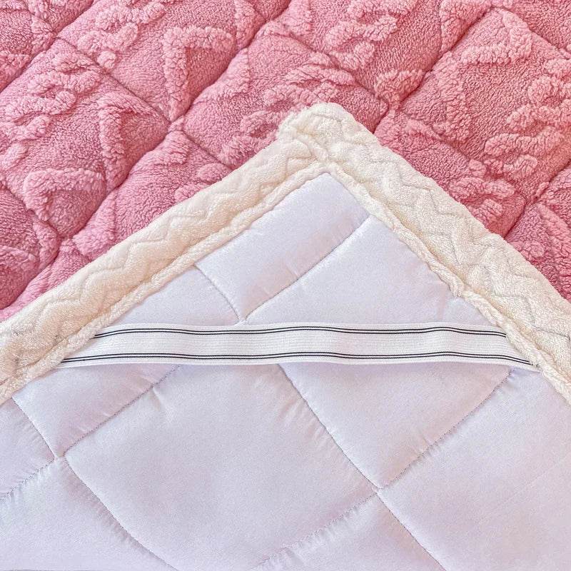 Soft Coral Fleece Warm Polyester Mattress Pad - Sleep Galleria