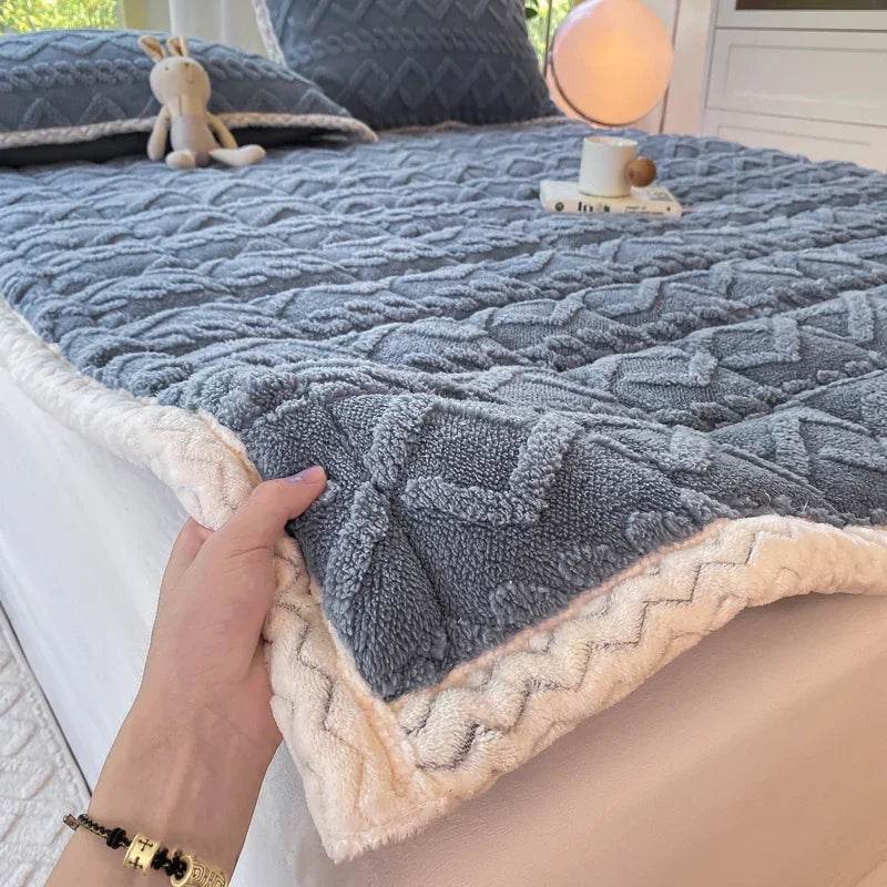 Soft Coral Fleece Warm Polyester Mattress Pad - Sleep Galleria