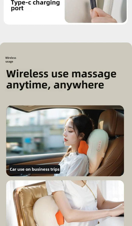 Rechargeable Shiatsu Electric Neck And Shoulder Massage Pillow - JAIYORL - Sleep Galleria