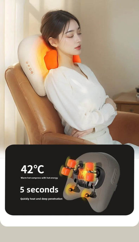 Rechargeable Shiatsu Electric Neck And Shoulder Massage Pillow - JAIYORL - Sleep Galleria