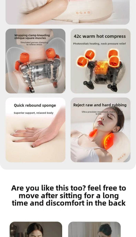 Rechargeable Shiatsu Electric Neck And Shoulder Massage Pillow - JAIYORL - Sleep Galleria