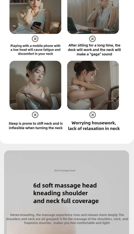 Rechargeable Shiatsu Electric Neck And Shoulder Massage Pillow - JAIYORL - Sleep Galleria