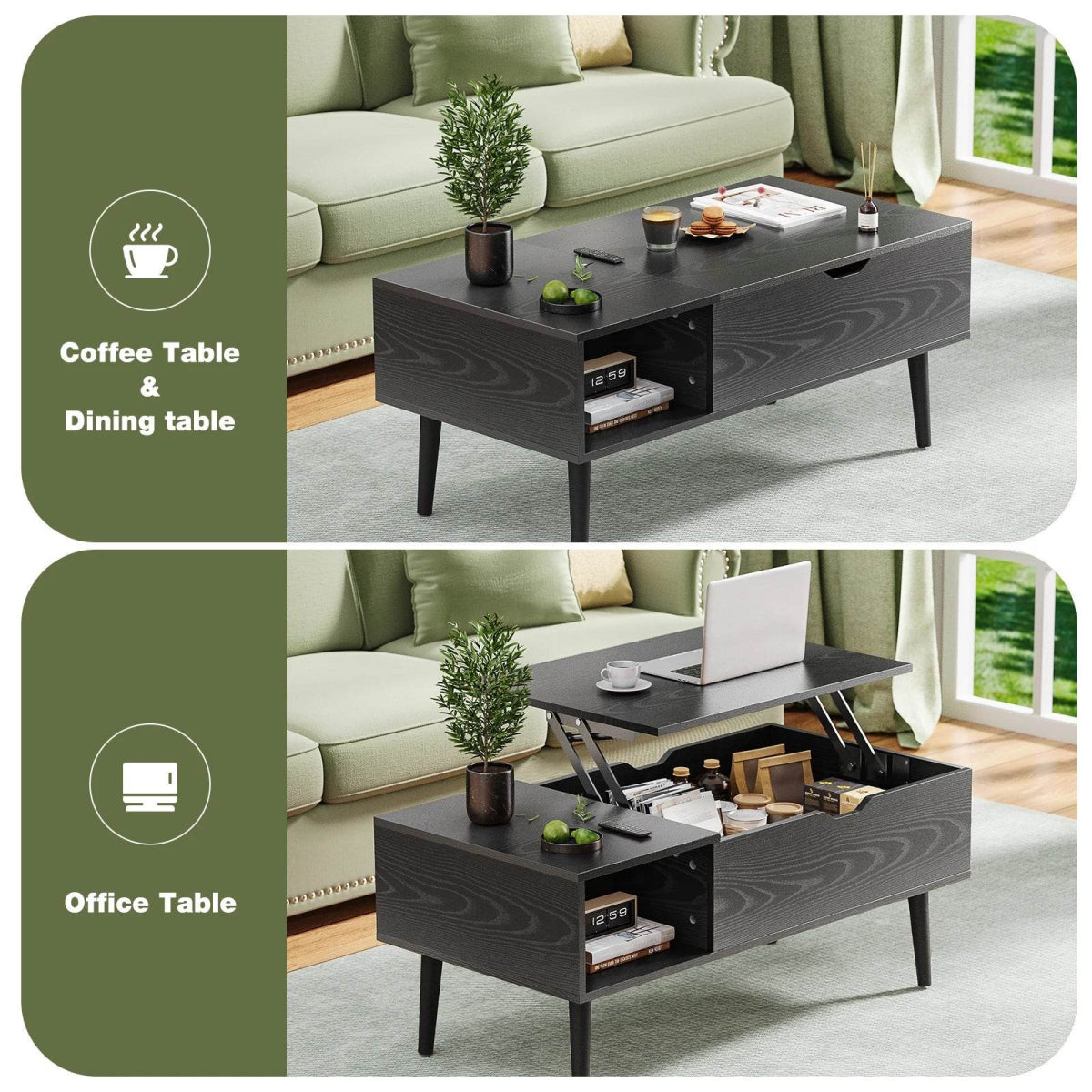 Adjustable Lift Top Living Room Coffee Table With Storage - Sleep Galleria