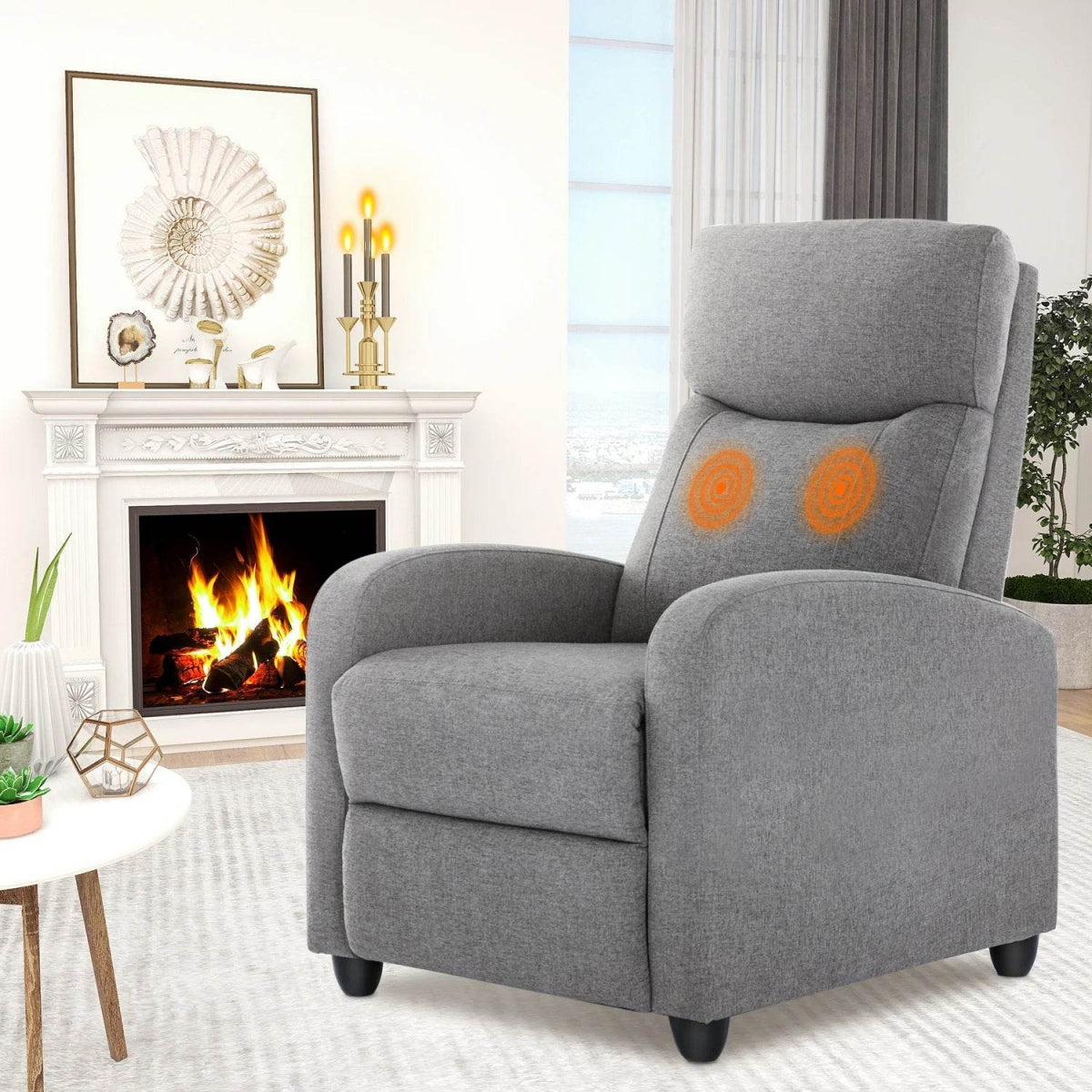Fabric Upholstered Adjustable Massage Recliner Chair - Sleep Galleria