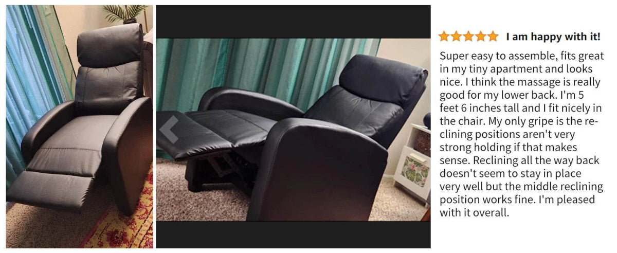 Fabric Upholstered Adjustable Massage Recliner Chair - Sleep Galleria