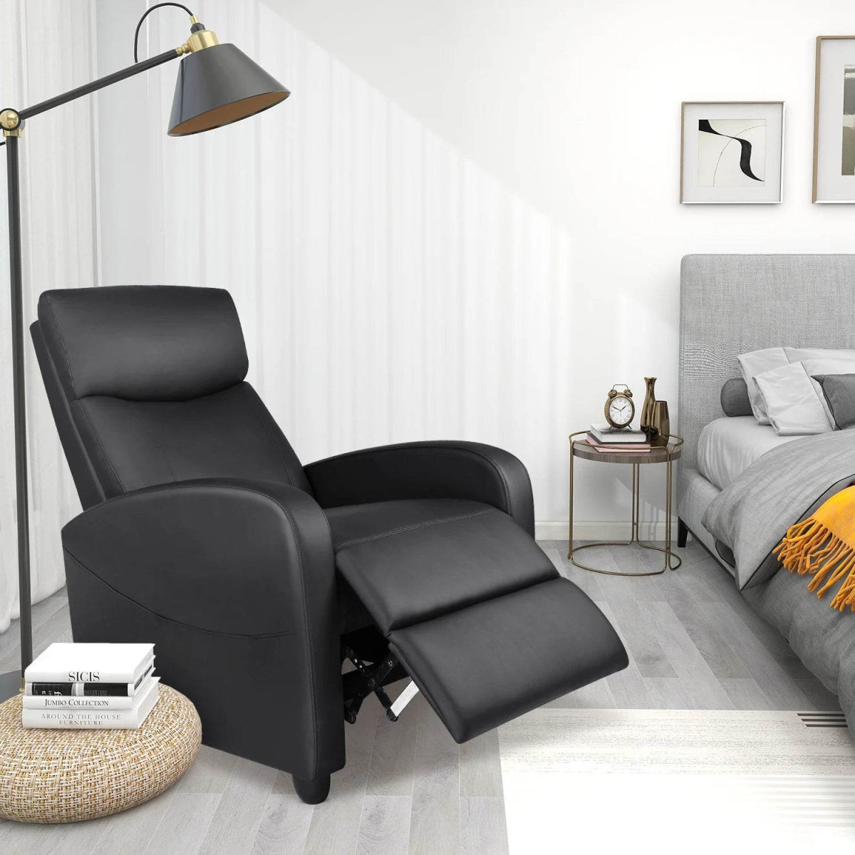 Fabric Upholstered Adjustable Massage Recliner Chair - Sleep Galleria