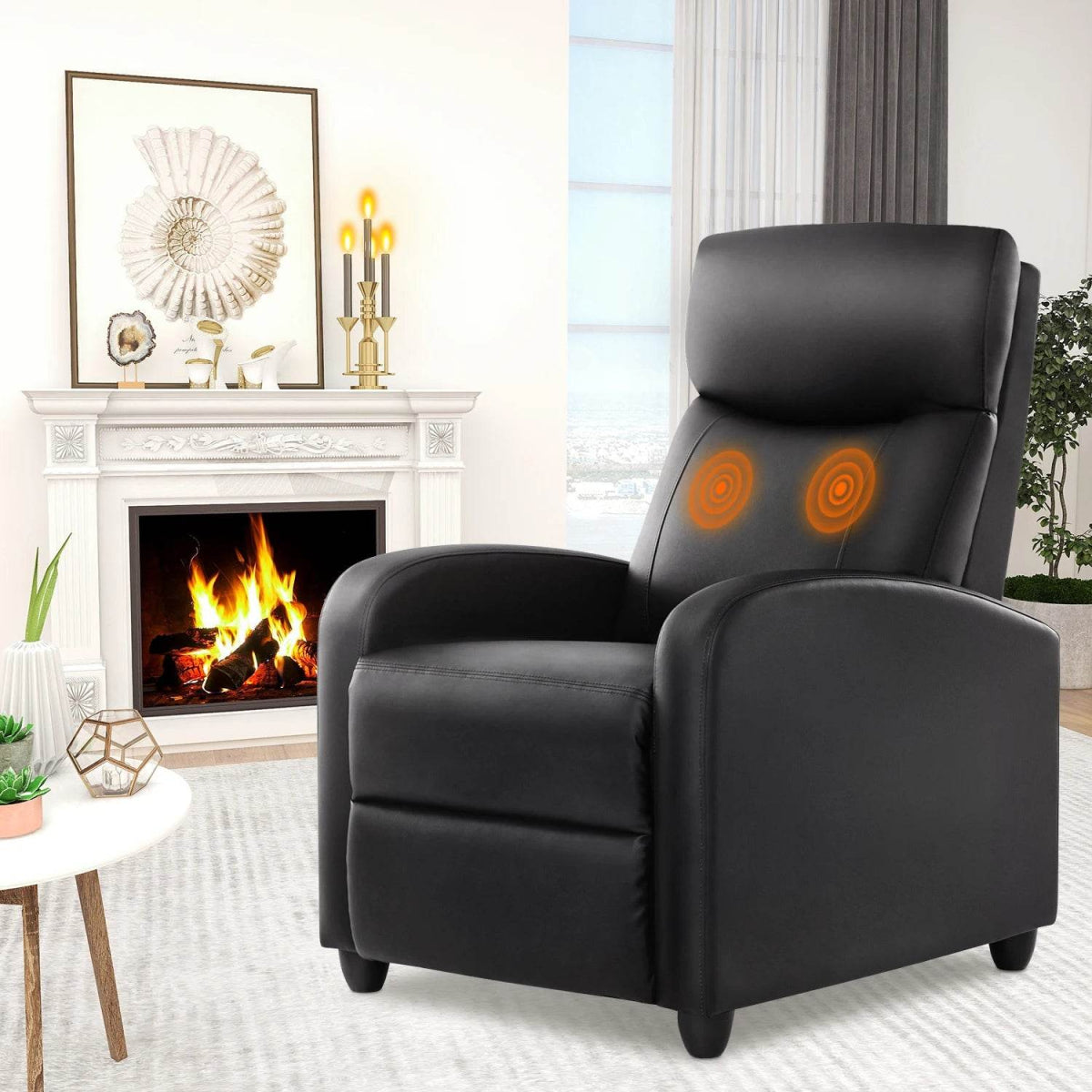 Fabric Upholstered Adjustable Massage Recliner Chair - Sleep Galleria