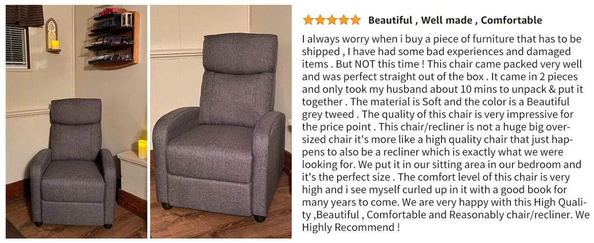 Fabric Upholstered Adjustable Massage Recliner Chair - Sleep Galleria