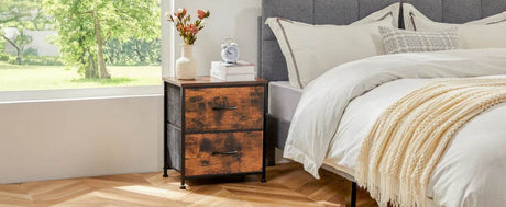 Minimalist Modern Multipurpose Nightstand With Fabric Drawers - Sleep Galleria