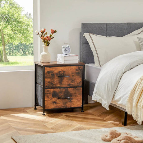 Minimalist Modern Multipurpose Nightstand With Fabric Drawers - Sleep Galleria