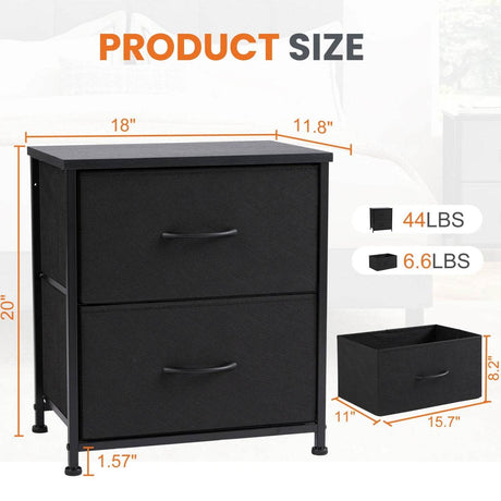 Minimalist Modern Multipurpose Nightstand With Fabric Drawers - Sleep Galleria