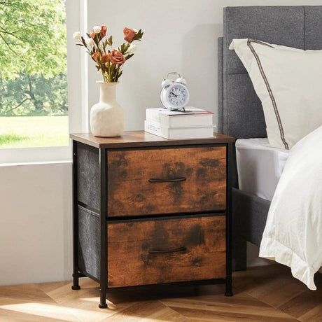 Minimalist Modern Multipurpose Nightstand With Fabric Drawers - Sleep Galleria