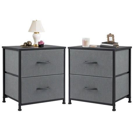 Minimalist Modern Multipurpose Nightstand With Fabric Drawers - Sleep Galleria